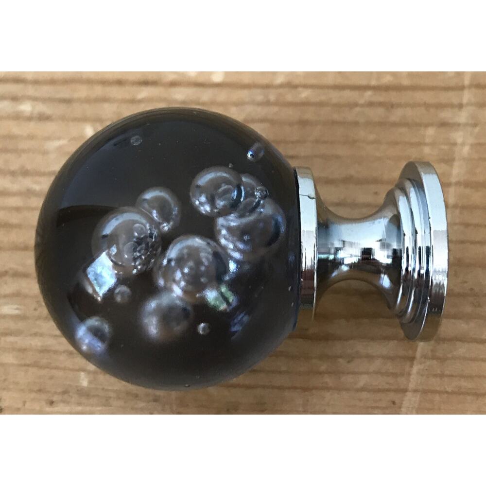 Brainerd Smoky Gray Bubble Glass Drawer Knob Handle Pull P32592W-GR-CP